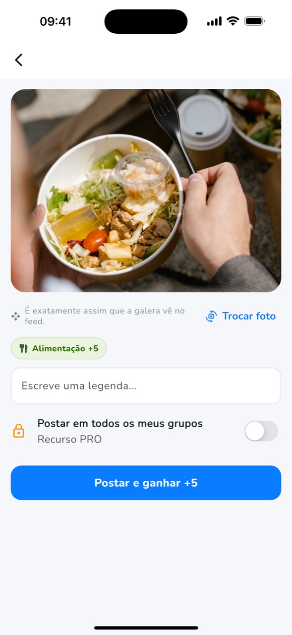 Envio de check-in com foto no Foca